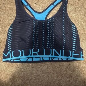 Under Armour Black and Blue Patterned Sports Bra